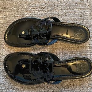 Tory Burch Patent Leather Sandals - Black - Size 9.5
